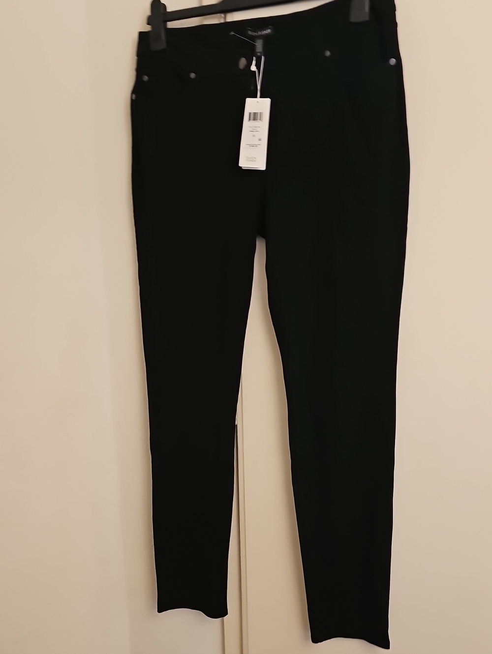 Eileen Fisher Black Skinny Jean Tag Display